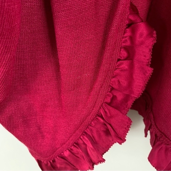 SIL Assets Diane Von Furstenberg 100% Silk Ruffle Fringe Cardigan Size L - Picture 3 of 7